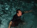 David in pool
